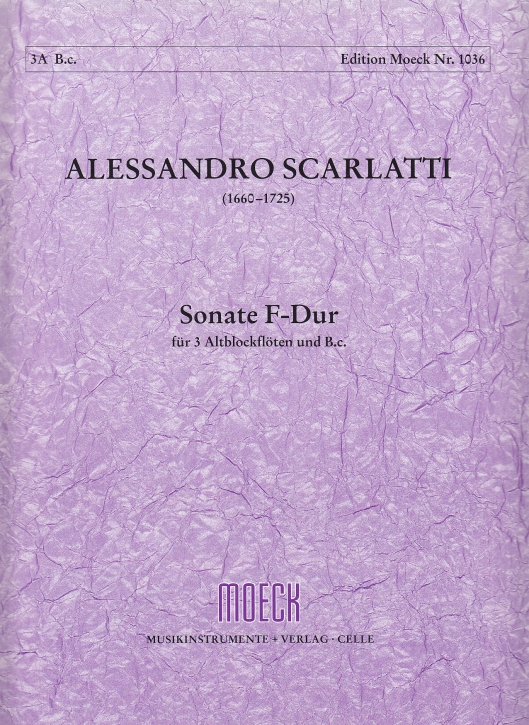 Scarlatti, Alessandro - Sonata F-dur - 3 Altblockflöten und Bc.
