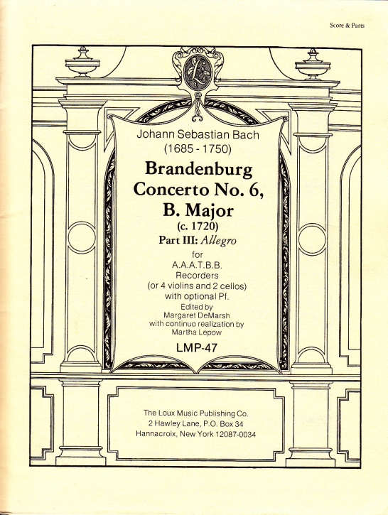 Bach, Johann Sebastian - Brandenburgisches Konzert Nr. 6 - 3. Satz AAATBB (Stimmensatz)