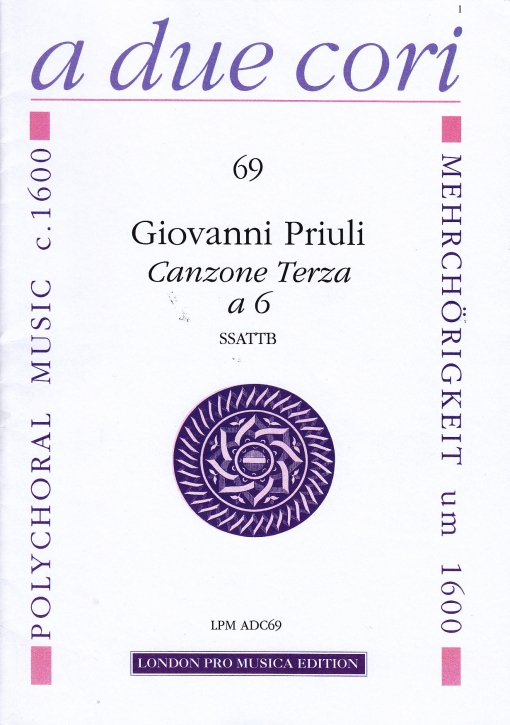 Priuli, Giovanni - Canzone Terza a 6 - SSATTB
