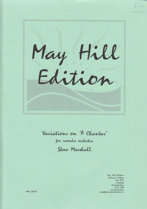 Marshall, Steve - Variations on 'A Chantar' - Blockflötenorchester