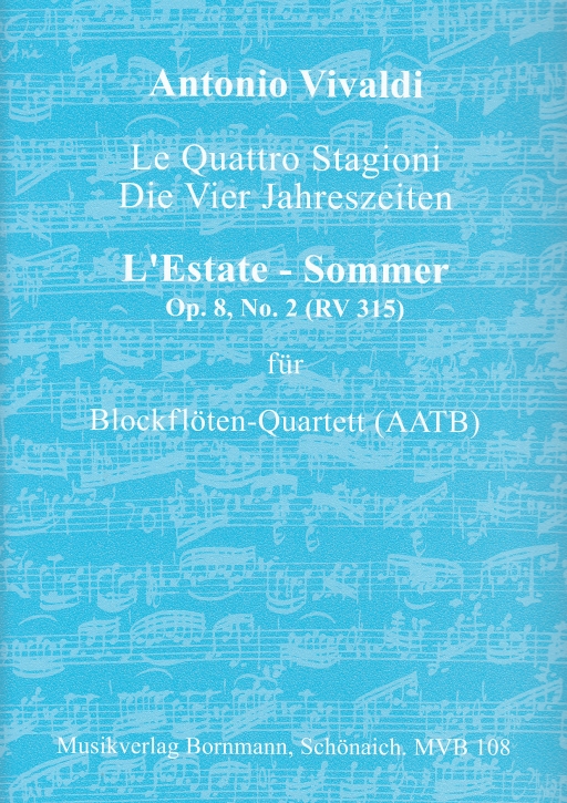 Vivaldi, Antonio - Concerto Op. 8, 2 „L'Estate“  - AATB- recorder quartet