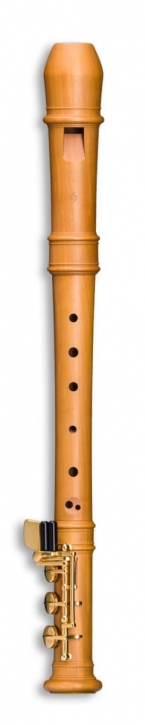 Moderne Sopranblockflöte Mollenhauer 5916H mit H-Fuß, Birnbaum