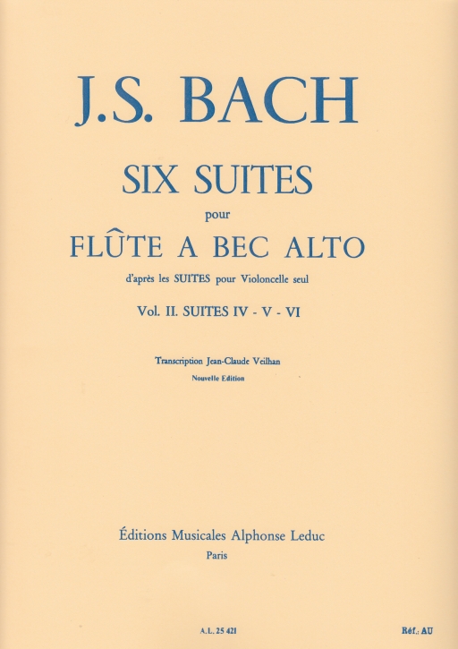 Bach, Johann Sebastian - Sechs Suiten Vol. 2 BWV 10010-12 - Altblockflöte solo