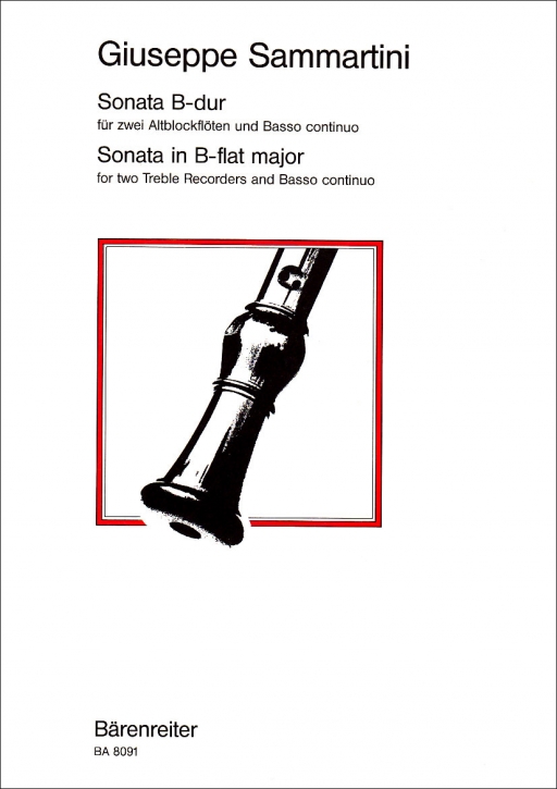 Sammartini, Giuseppe - Sonata B-dur - 2 Altblockflöten und Bc