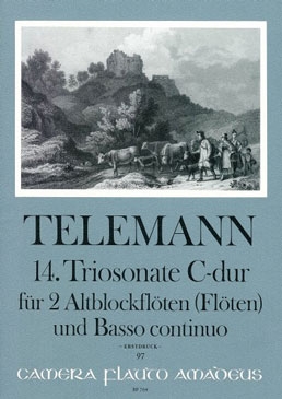 Telemann, Georg Philipp - 14. Triosonate C-dur - 2 Altblockflöten und Bc.