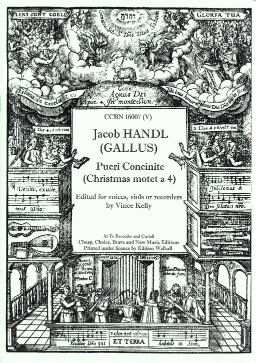 Handl (Gallus), Jacob - Pueri Concinite - Recorder Quartet SSAA, SSAT oder TTBB