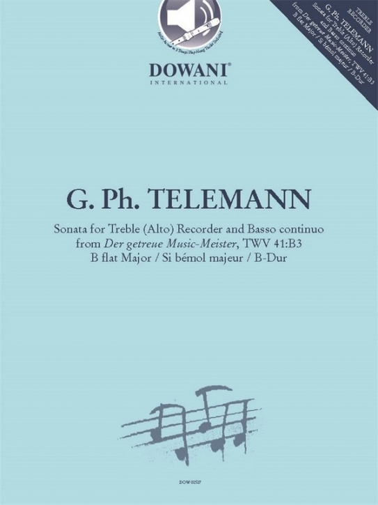 Telemann, Georg Philipp - Sonate B-dur - Altblockflöte und Bc. + Audio Online