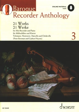 Baroque Recorder Anthology  3 - Altblockflöte und Klavier/ Bowmann, Peter / Heyens, Gudrun +Online-Material