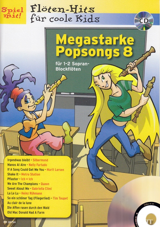 Spiel mit! Flöten-Hits  für coole Kids - Megastarke Popsongs 8 - 2 Sopranblockflöten + CD