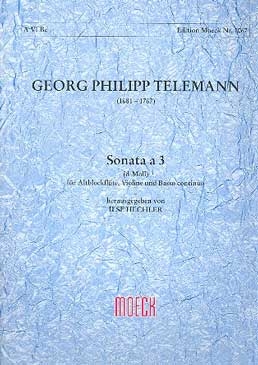 Telemann, Georg Philipp - Sonata a 3 d-moll - Altblockflöte, Violine und Bc.