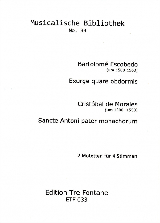 Escobedo / Morales - Zwei Motetten à 4 voci - ATTB
