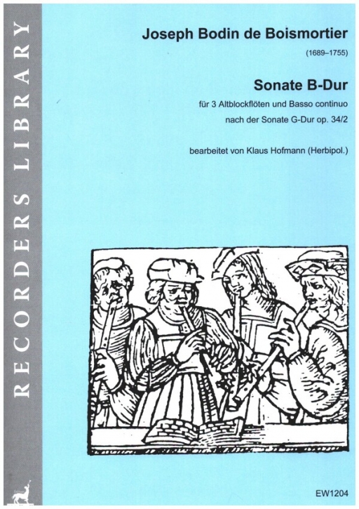 Boismortier, Joseph Bodin de - Sonate B-dur op. 34/2 - 3 treble and Bc