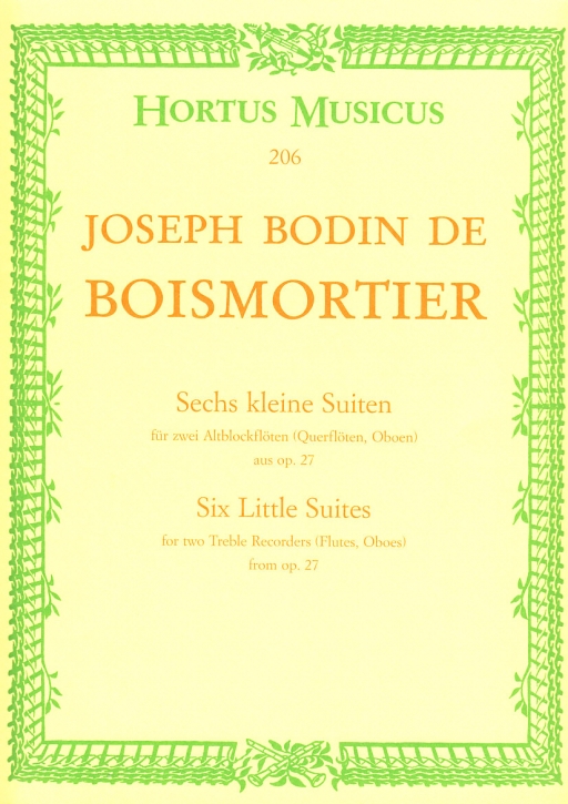 Boismortier, Joseph Bodin de - 6 small suites from op. 27 - 2 Altblockflöten