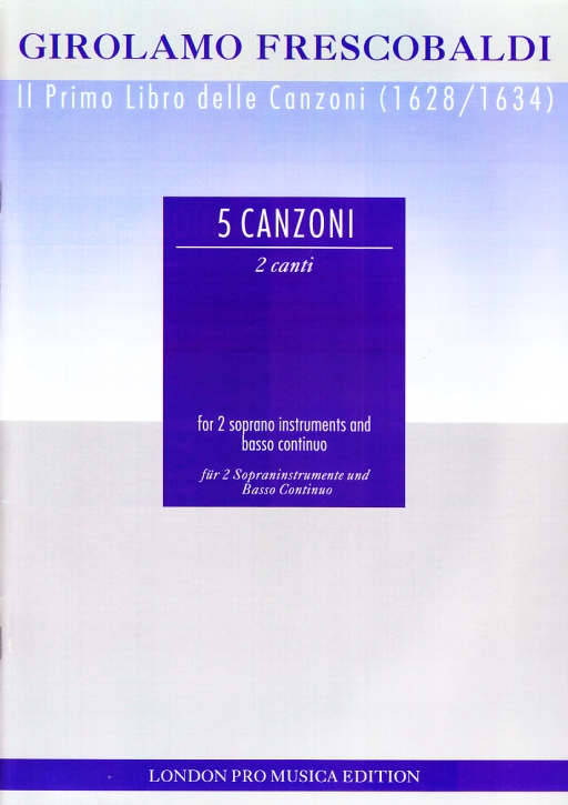 Frescobaldi, Girolamo - Fünf Canzonen - 2 Sopranblockflöten und Bc.