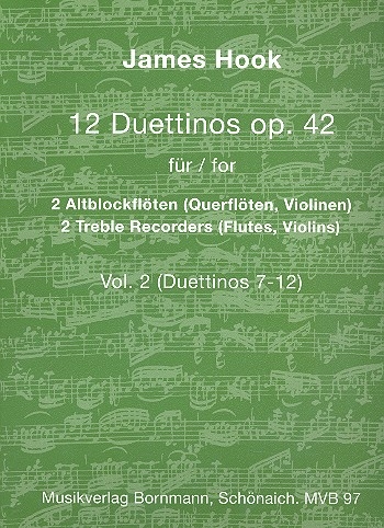 Hook, James - 12 Duettinos op. 42 - Vol. 2 - 2 Altblockflöten
