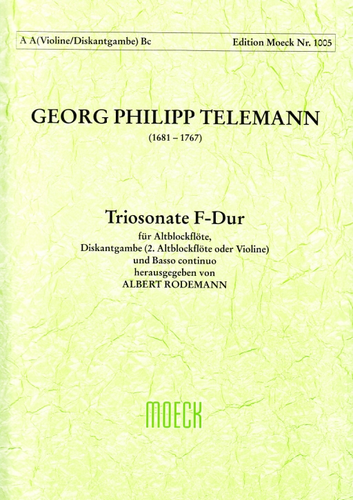 Telemann, Georg Philipp - Triosonate F-dur - Altblockflöte, Diskantgambe und Bc.