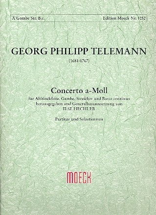 Telemann, Georg Philipp - Concerto a-moll  - Altblockflöte, Viola da gamba und Bc.