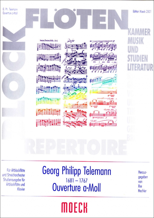 Telemann, Georg Philipp - Ouverture a-moll - Altblockflöte und Streichorchester Klavierauszug