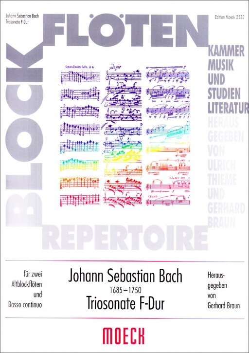 Bach, Johann Sebastian - Triosonate F-dur nach BWV 1028 - 2 Altblockflöten und Bc.