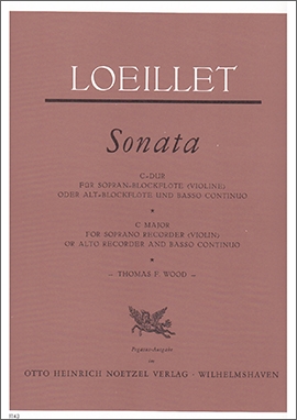 Loeillet, Jean Baptiste - Sonate C-dur - Sopranblockflöte und Basso continuo