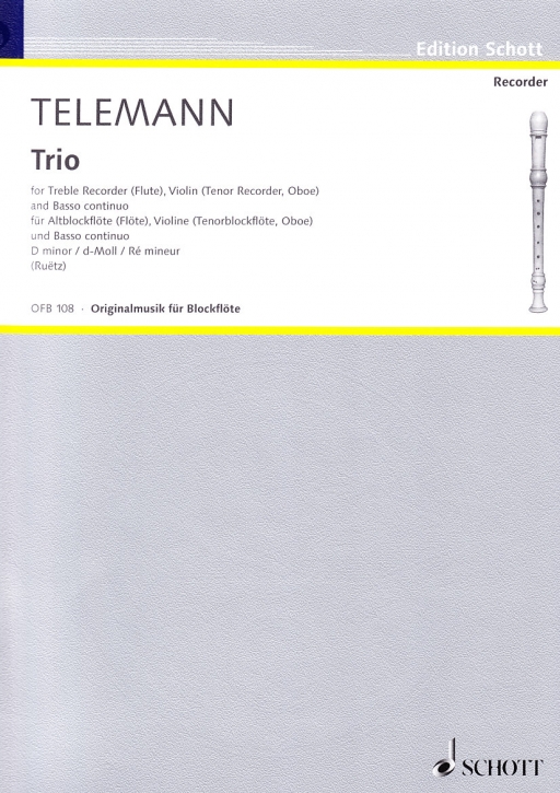 Telemann, Georg Philipp - Trio d-moll - Altblockflöte, Violine und Bc.