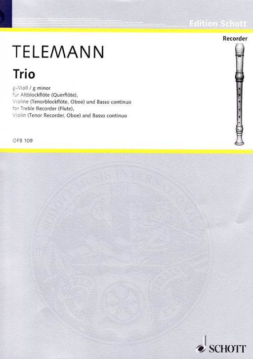 Telemann, Georg Philipp - Trio g-moll  - Altblockflöte, Violine und Bc.