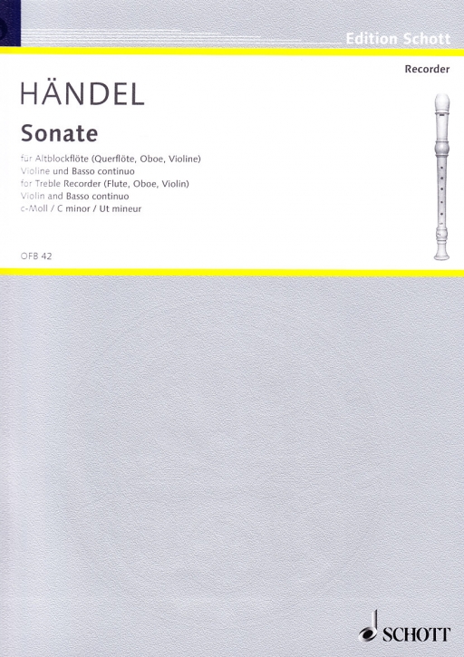 Händel, Georg Friedrich - Sonate I c-moll - Altblockflöte, Violine und Bc.
