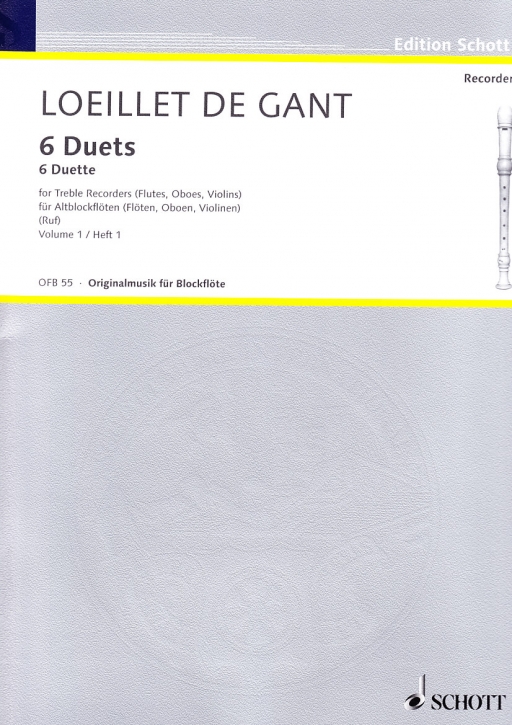 Loeillet de Gant, J.B. - 6 Duette -  Heft 1 2 Altblockflöten