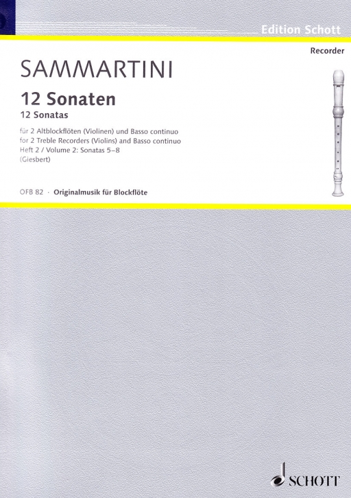 Sammartini, Giuseppe - Zwölf Sonaten Band 2 - 2 Altblockflöten und Bc