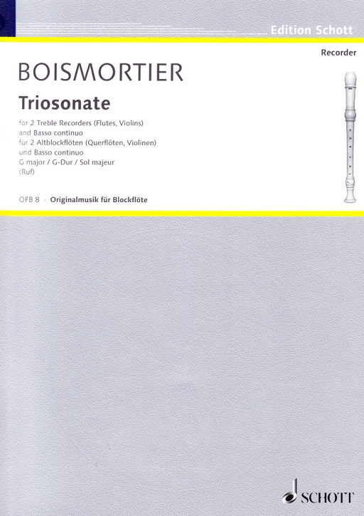Boismortier, Joseph Bodin de - Triosonate G-dur - 2 Altblockflöten und Bc.
