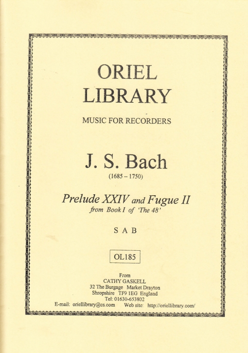 Bach, Johann Sebastian - Praeludium und Fuge - SAB
