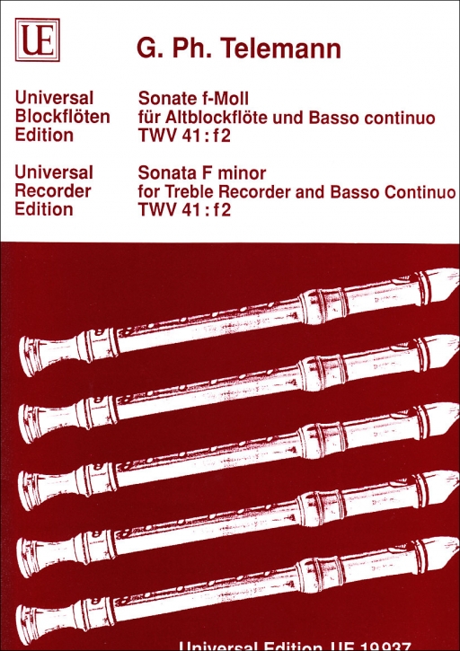Telemann, Georg Philipp - Sonate f-moll - Altblockflöte und Basso continuo