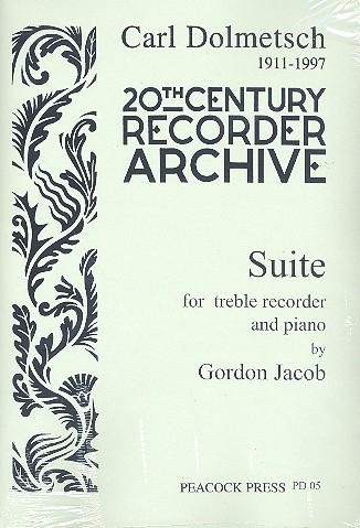 Jacob, Gordon - Suite -  - Klavierauszug Altblockflöte und Klavier