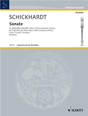Schickhardt, Johann Christian - Sonate C-dur - Altblockflöte und Basso continuo