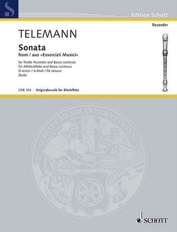 Telemann, Georg Philipp - Sonate d-moll - Altblockflöte und Basso continuo