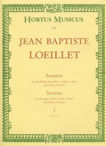 Loeillet de Gant, Jean Baptiste - Nine sonatas op. 1  Vol. 1 -Treble and Basso continuo