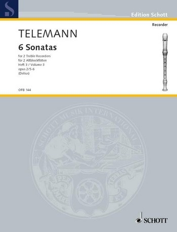 Telemann, Georg Philipp - Sechs Sonaten -  Band 3 2 Altblockflöten