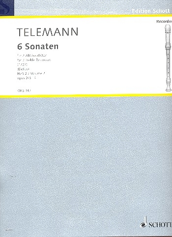 Telemann, Georg Philipp - Sechs Sonaten -  Band 2 2 Altblockflöten
