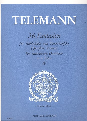 Telemann, Georg Philipp - 36 fantasies vol. 4- duets  AT