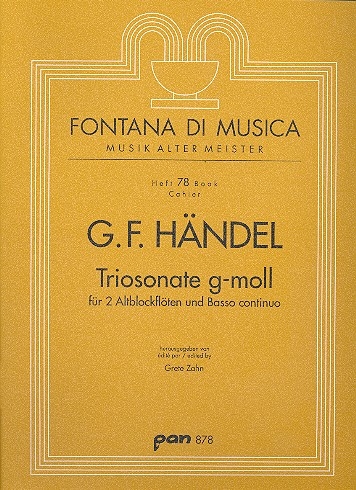 Händel, Georg Friedrich - Triosonate g-moll - 2 Altblockflöten und Bc.