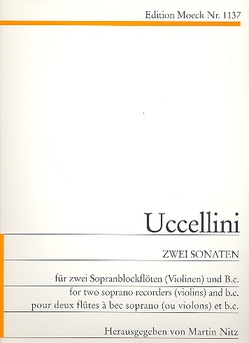 Uccellini, Marco - Zwei Sonaten - 2 Sopranblockflöten und Bc.