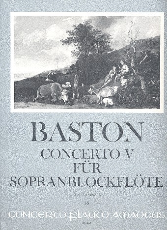Baston, John - Concerto 5 C-dur - Klavierauszug Sopranblockflöte und Klavier