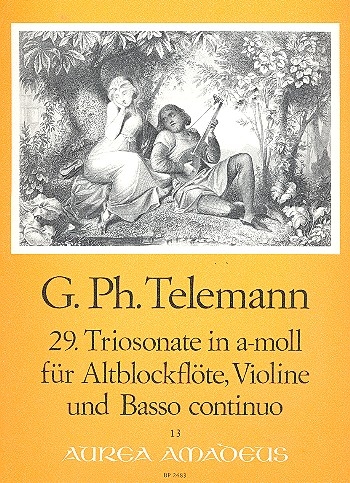 Telemann, Georg Philipp - 29. Triosonate a-moll  - Altblockflöte, Violine und Bc.