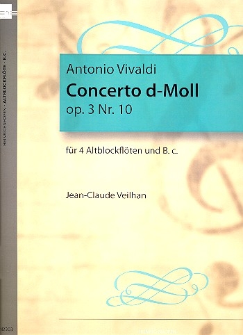 Vivaldi, Antonio - Concerto d-moll - 4 Altblockflöten und Bc.