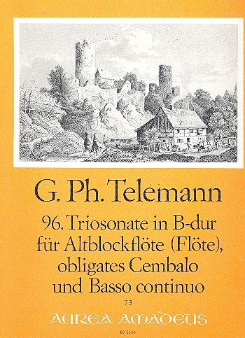 Telemann, Georg Philipp - 96. Triosonate B-dur - Altblockflöte, obligates Cembalo und Bc.