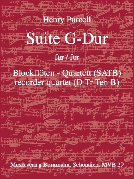 Purcell, Henry - Suite G-major - SATB- recorder quartet