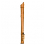 Moderne Sopranblockflöte Mollenhauer 5916H mit H-Fuß, Birnbaum