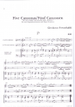 Frescobaldi, Girolamo - Fünf Canzonen - 2 Sopranblockflöten und Bc.